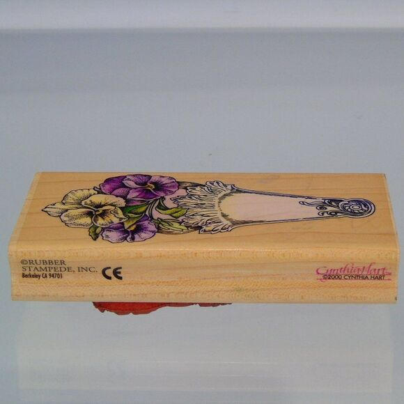 Pansy Fan Flower Stamp Cynthia Hart Design Rubber Stampede 2885F Arts Crafts - Picture 5 of 6